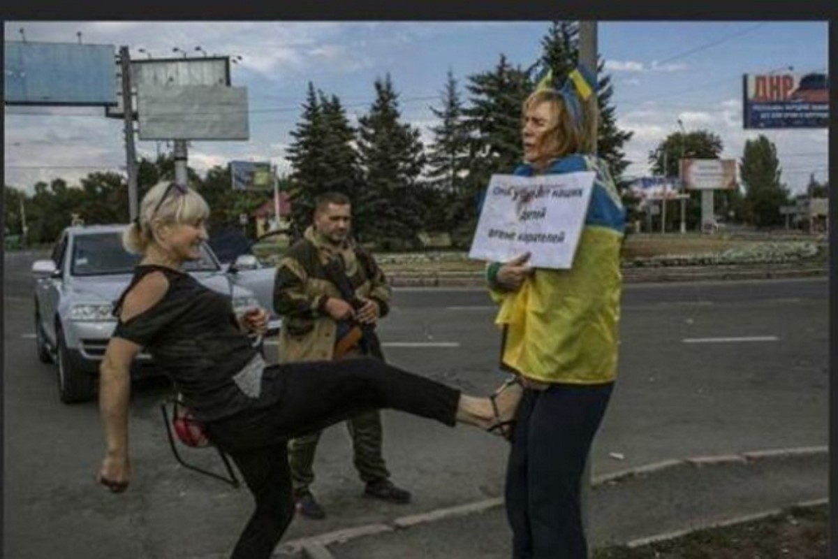 Ранее привязанная к столбу в Донецке женщина освобождена из плена террористов - СМИ