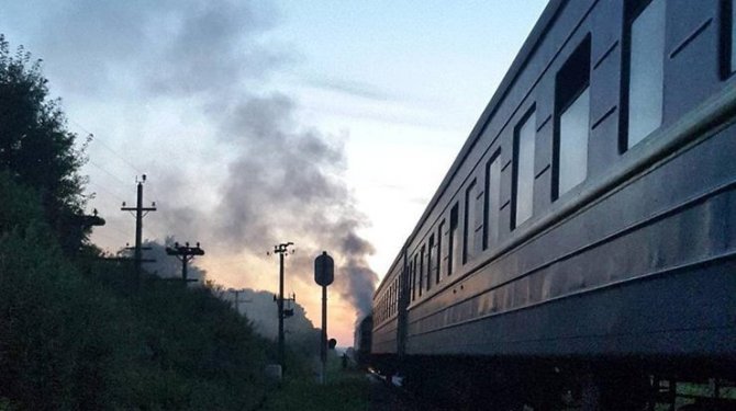Поезд Ивано-Франковск-Киев загорелся во время движения