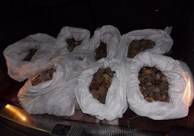 Контрабандисты пытались вывезти из Украины 150 килограмм янтаря