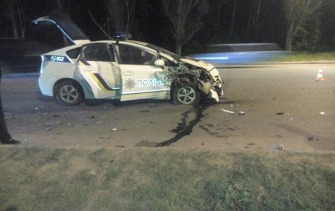 В Харькове Toyota патрульной полиции попала в тройное ДТП