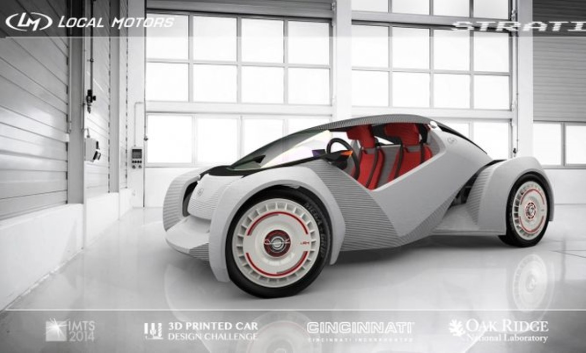 Презентован первый в мире автомобиль, напечатанный на 3D-принтере