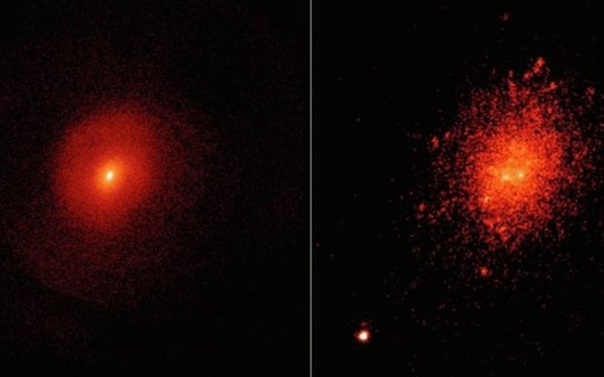 Во Вселенной наблюдается слияние двух небольших галактик