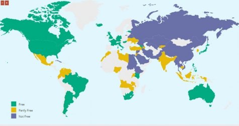 В рейтинге свободы интернета Украина попала в группу "частично свободных" стран