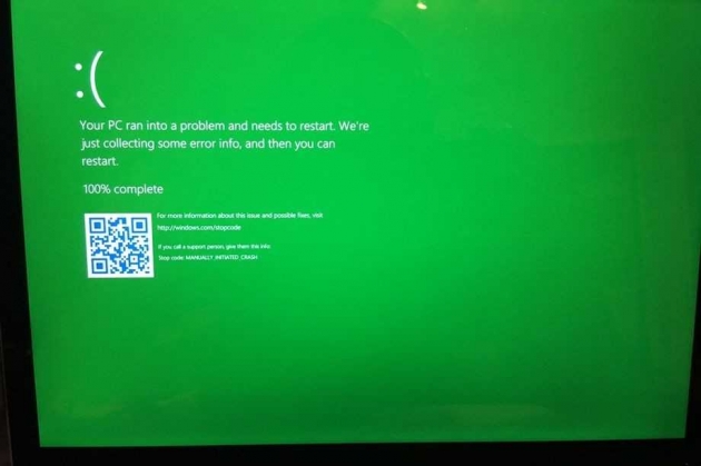 Пользователей Windows напугал зеленый «экран смерти»