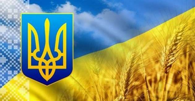 Гимн Украины у стен «МГБ ДНР» в Донецке