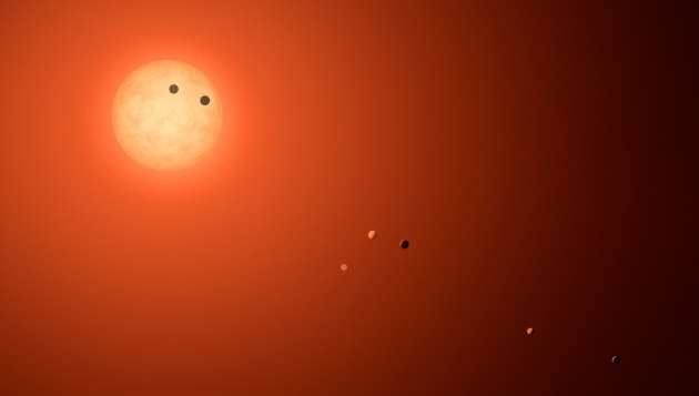 Хаббл NASA обнаружил воду на трех планетах в солнечной системы TRAPPIST-1
