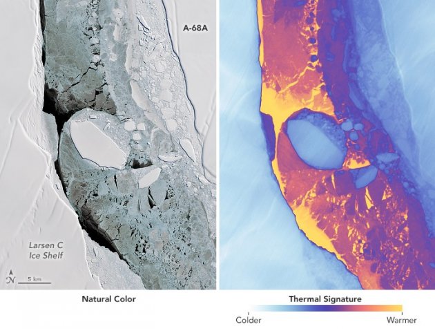 NASA показало впечатляющие фото крупнейшего в истории айсберга