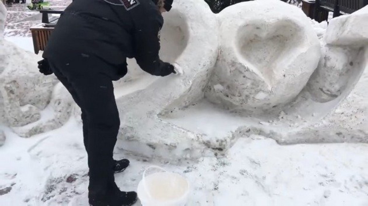 В России к Новому году решили покрасить снег