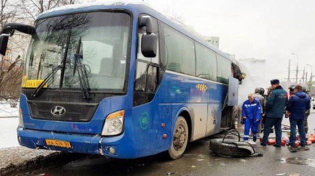 В Москве загорелся автобус со школьниками