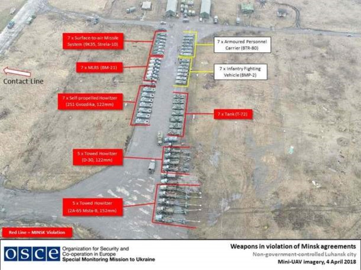 ОБСЕ показала армаду военной техники под Луганском