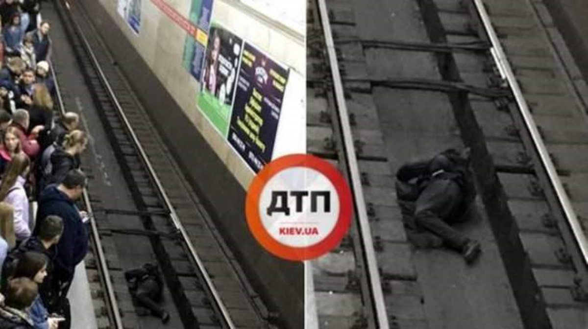 В киевском метро мужчина заснул на рельсах