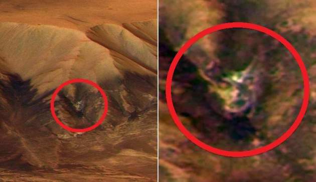 Глаза и маленькие рожки: на Марсе видели голову «демона»