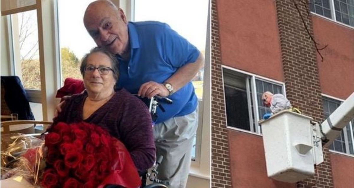 Пенсионеру запретили встречи с женой, он явился в дом престарелых на подъемном кране