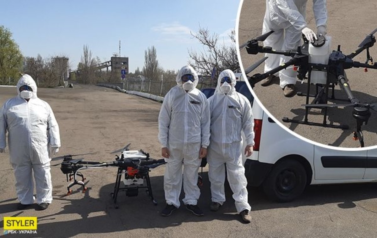 В Украине антисептики уже распыляют с дронов