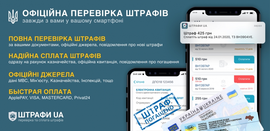 В Украине заработало приложение для оплаты штрафов за нарушение ПДД