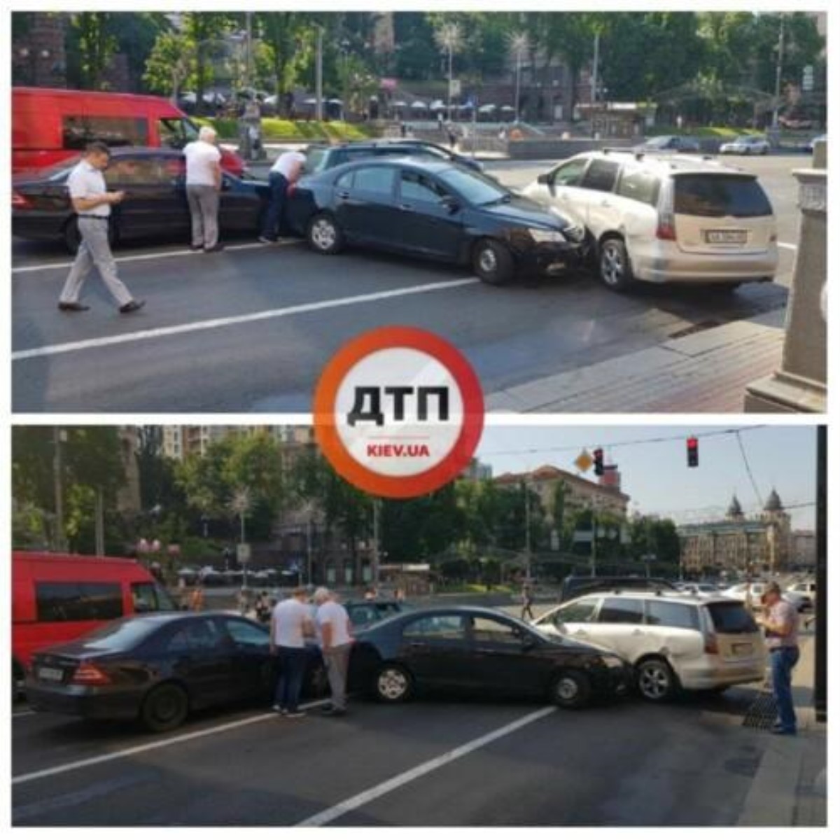 На Крещатике столкнулись сразу пять машин