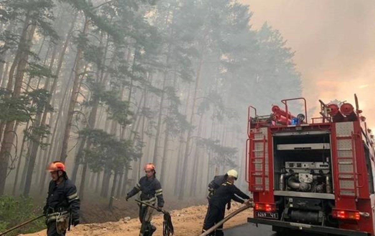 В Луганской области продолжается тушение лесного пожара