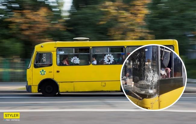 Киевский маршрутчик, "гоняясь" за пассажирами, врезался в троллейбус