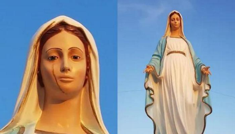Статуя Девы Марии в Италии начала плакать кровавыми слезами