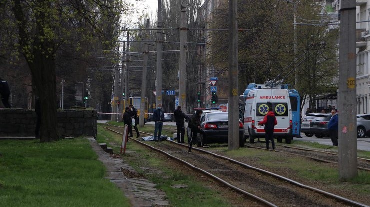 Убийство в центре Днепра попало на камеру