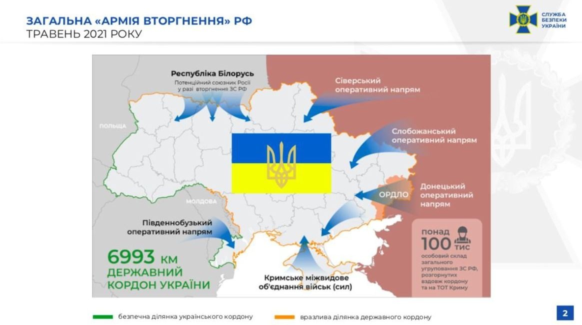 направления, на которых РФ концентрирует свои войска