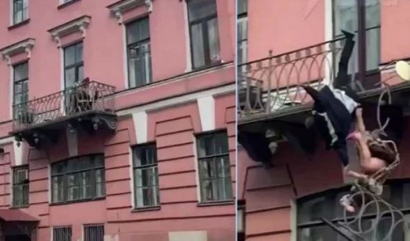 Пьяная парочка дралась на балконе и выпала на асфальт