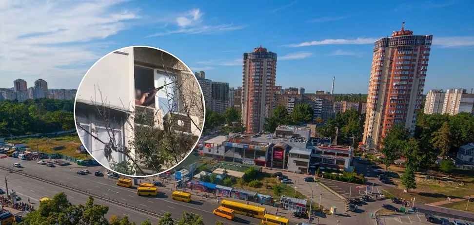 В Киеве мужчина устроил стрельбу из окон свои квартиры