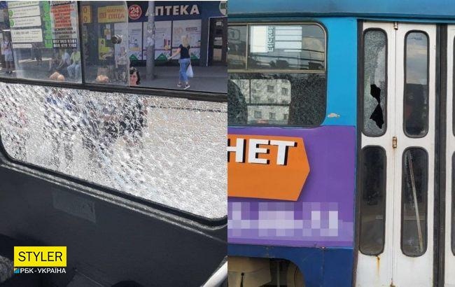 В Харькове неизвестные обстреляли трамвай с пассажирами