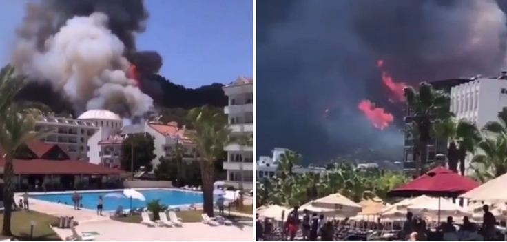 Туристов эвакуируют по морю: пожар в Турции вплотную подобрался к отелям