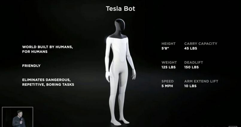 Tesla Bot: Маск показал человекоподобного робота