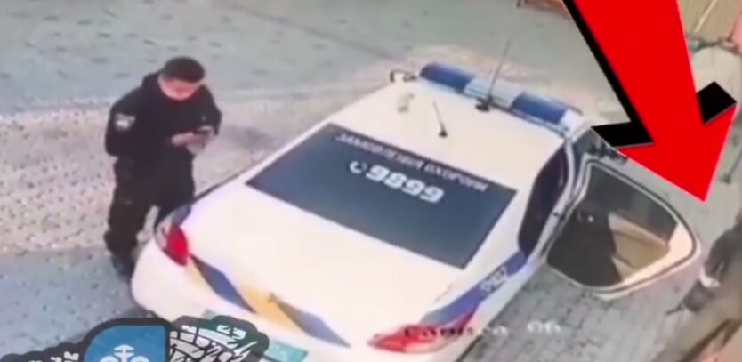 Камера засняла, как полицейские украли мусорное ведро на автомойке