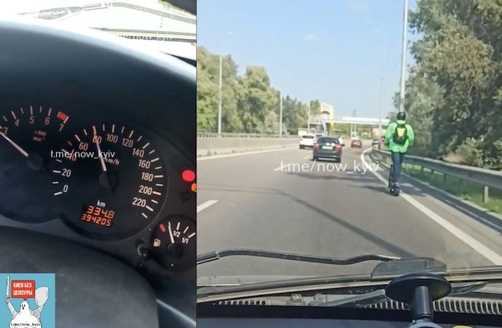 Самокатчик в Киеве мчался по трассе со скоростью 80 км/ч