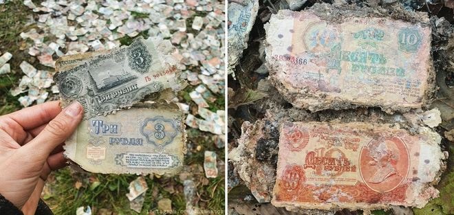 Где похоронили деньги СССР: как выглядят истлевшие советские рубли