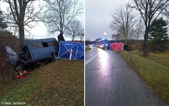 Смертельное ДТП в Польше: микроавтобус с украинцами слетел с дороги и врезался в дерево