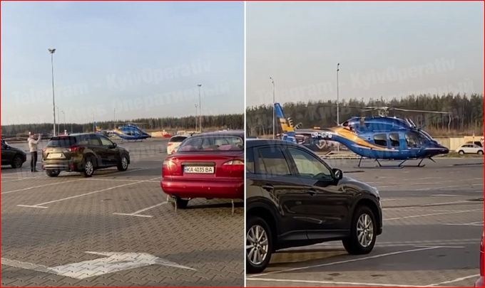 В Киеве на стоянке ТРЦ уже "паркуют" вертолеты