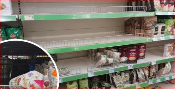 В киевских магазинах стремительно раскупили бакалею