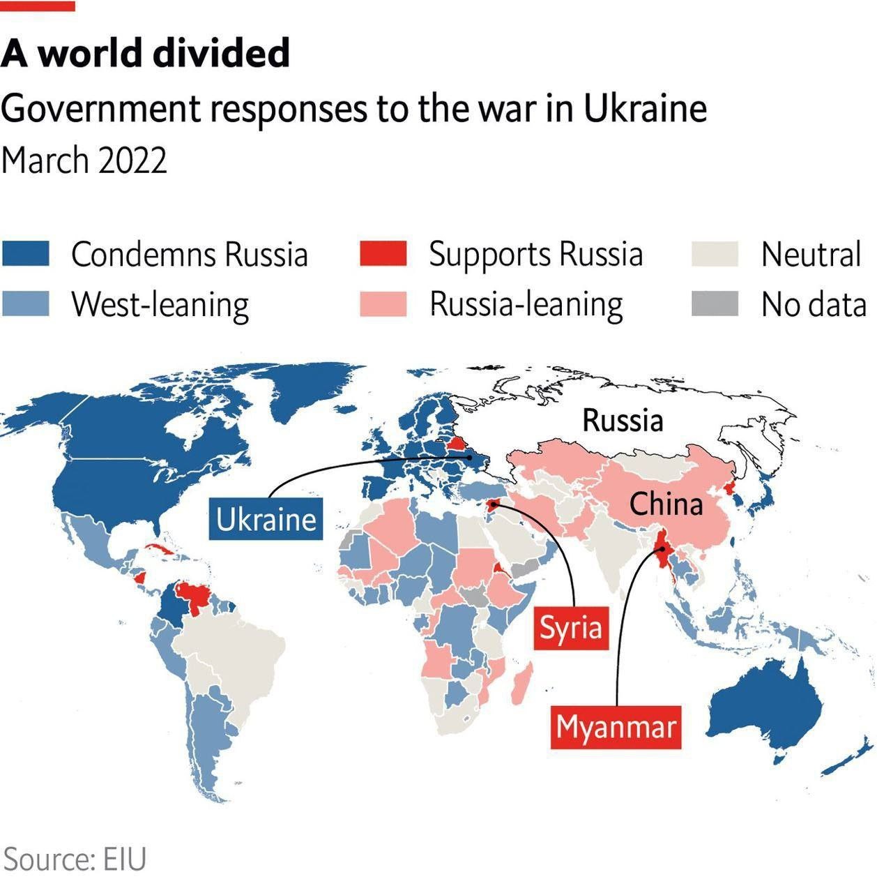 Как страны мира относятся к войне РФ против Украины: опубликована карта