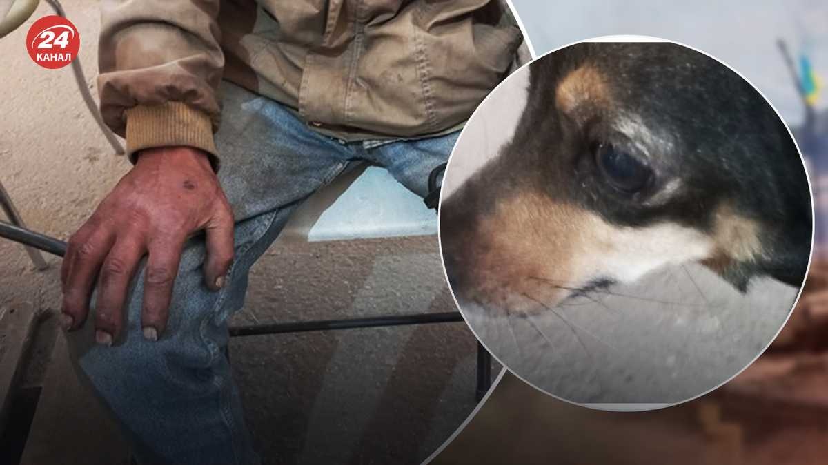 Житель Мариуполя с собачкой полями пешком дошел из Мариуполя в Запорожье