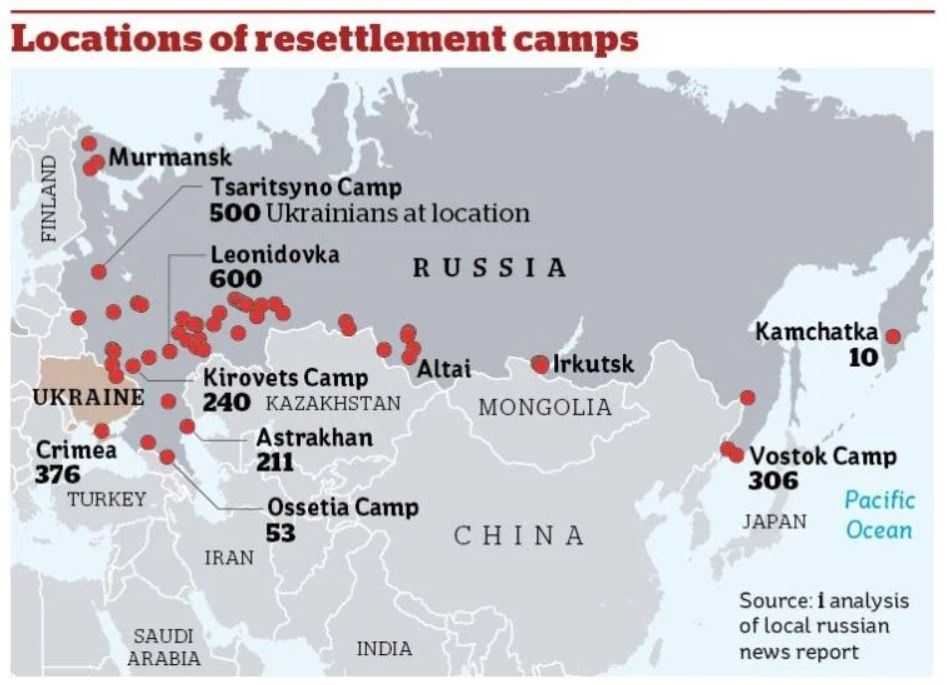 карта лагерей для беженцев