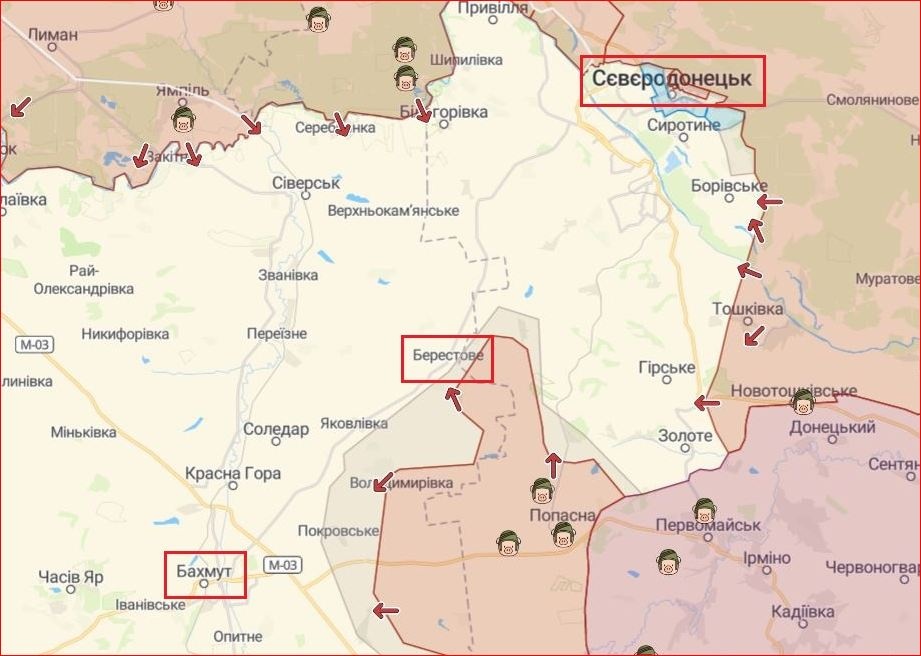 Оккупанты несут потери, но штурмуют Северодонецк и Славянск: ​сводка Генштаба ВСУ на 8 июня