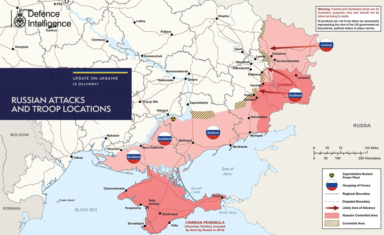 Бои на Донбассе: британская разведка обновила карту войны