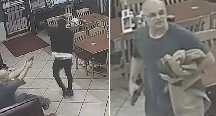 Грабитель ворвался в кафе, но получил в спину 10 пуль