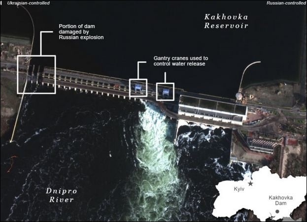 Оккупанты осушают Каховское водохранилище: появились спутниковые снимки