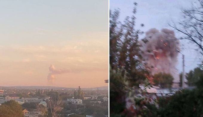 Спочатку бахнуло, потім повалив густий дим: у Криму повідомляють про потужні вибухи