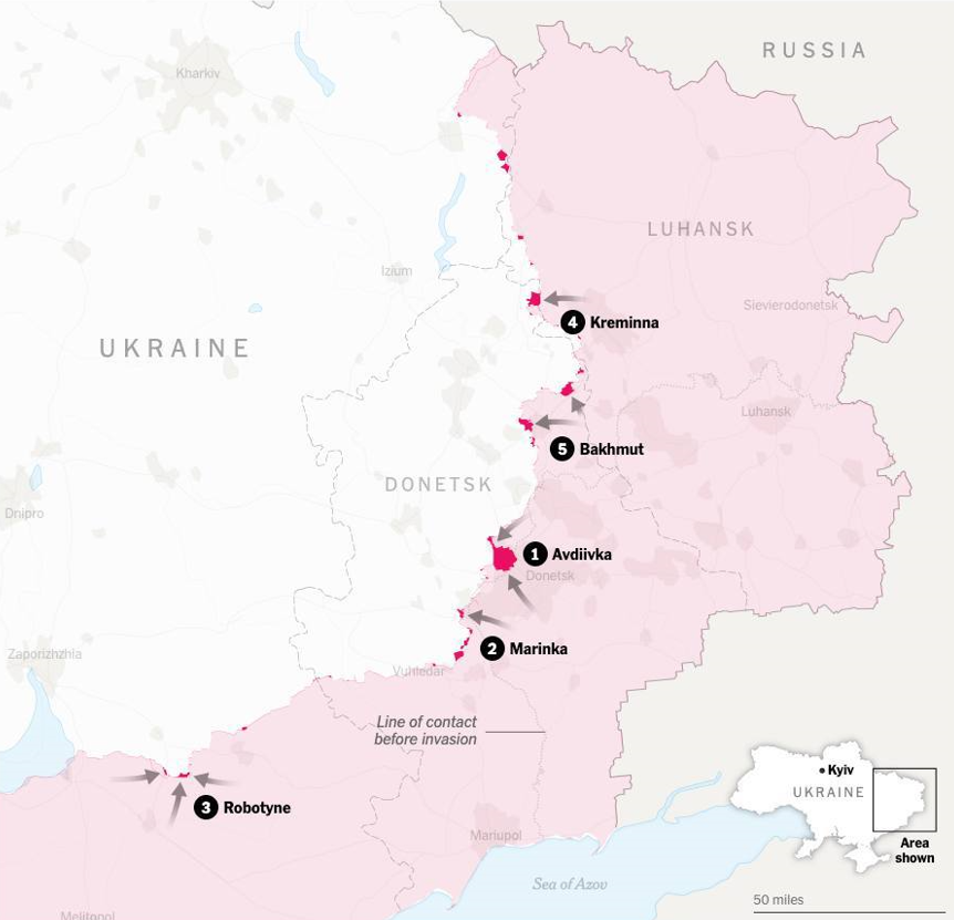 Росіяни в Україні наступають на п'яти напрямках, - NYT