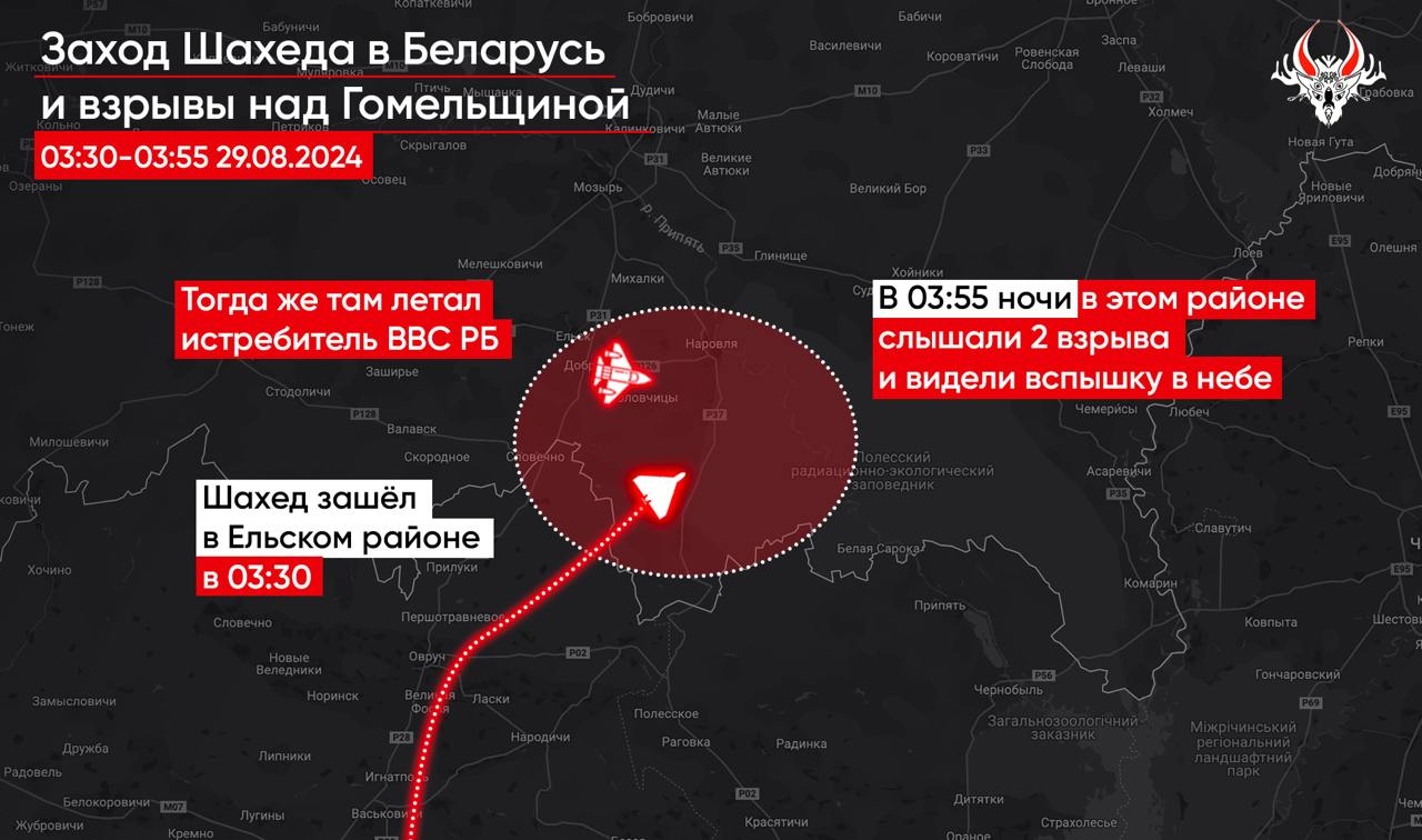 У Білорусі вперше застосували авіацію для збиття російського "Шахеда"