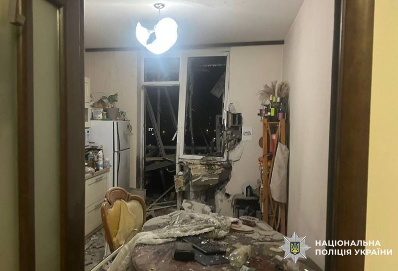 Поліція показала наслідки удару "Шахедів" по Києву