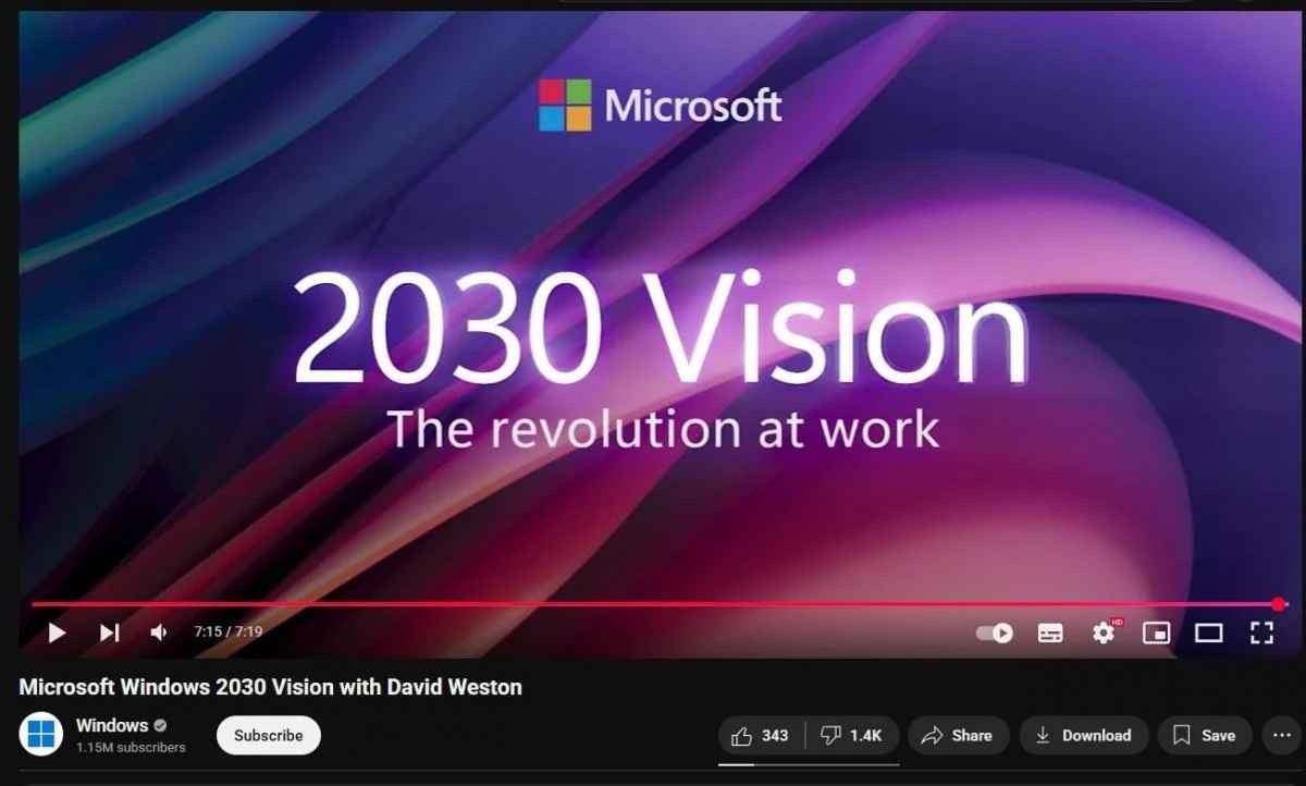Microsoft показала, якою буде Windows у 2030 році, користувачі не оцінили нововведення