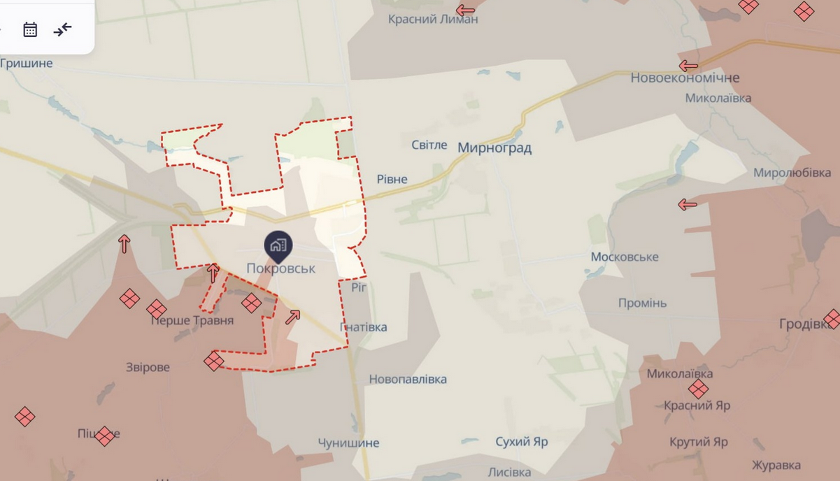 Росіяни перебувають на підступах до Мирнограда