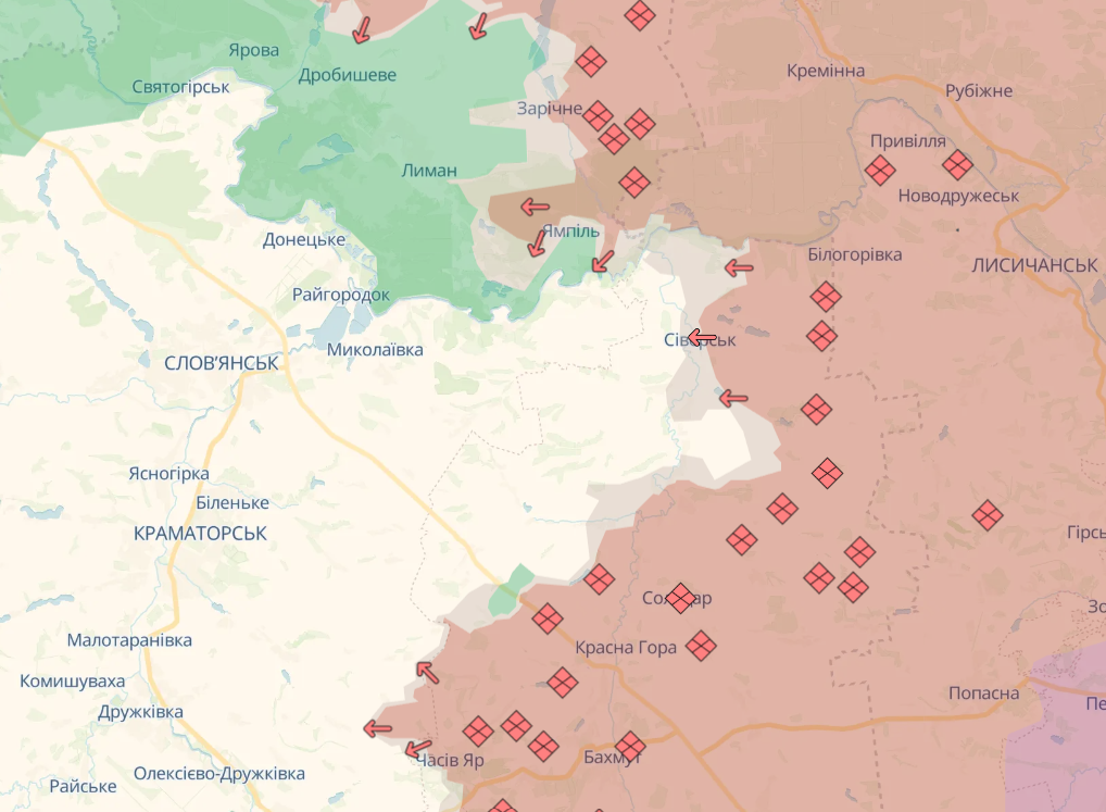 Сили оборони спростували заяви про захоплення Сіверська